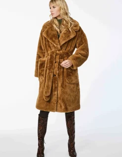 Bernardo Fashions Boston Unreal Teddy Trench Coat>Women Vegan Fur