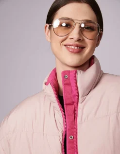 Bernardo Fashions Breast Cancer Awareness Reversible Puffer Vest>Women Vests