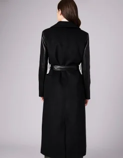 Bernardo Fashions Ceo Vegan Leather Belted Long Coat>Women Leather