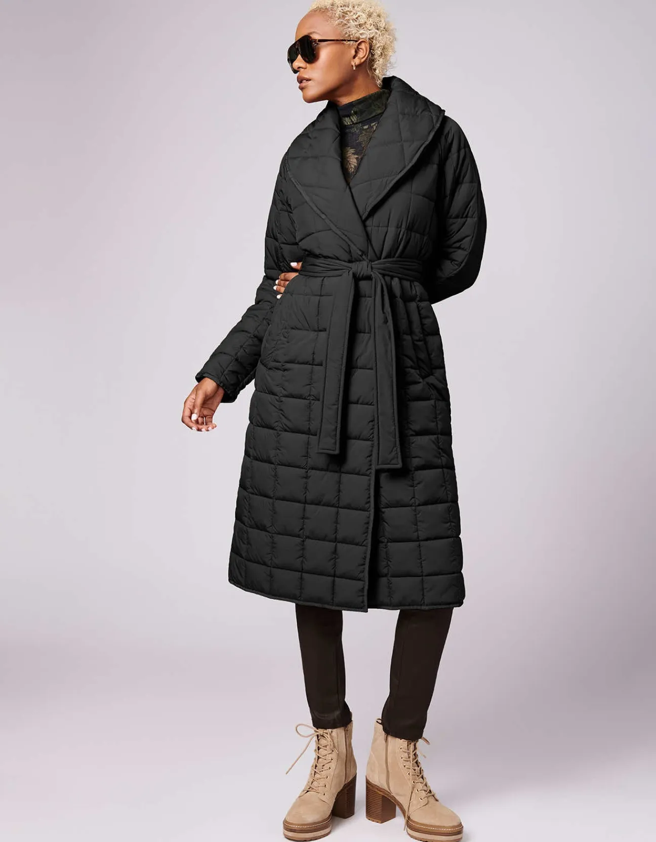 Bernardo Fashions Charleston Long Puffer Coat>Women Long Coats