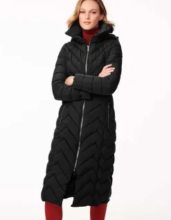 Bernardo Fashions Chevron City Long Puffer Coat>Women Long Coats
