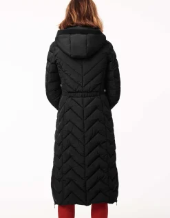Bernardo Fashions Chevron City Long Puffer Coat>Women Long Coats
