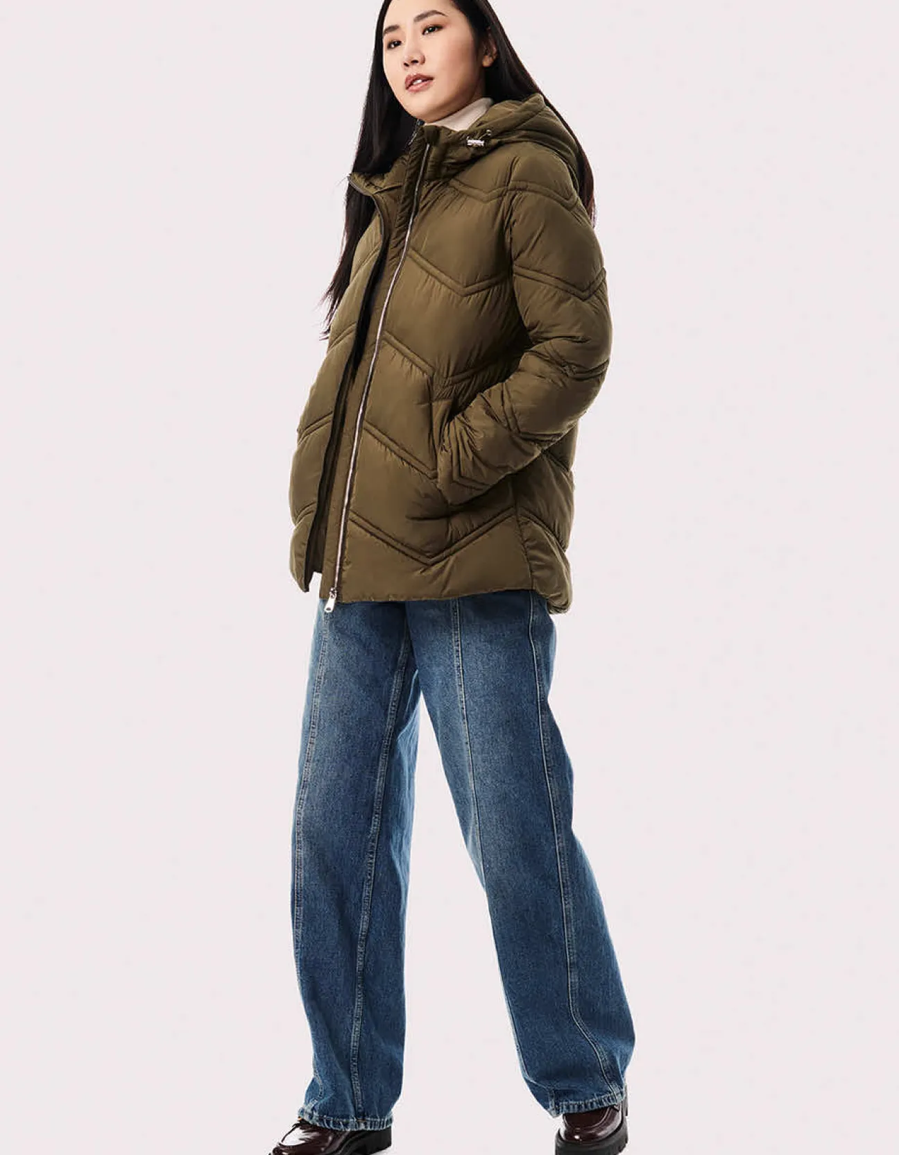 Bernardo Fashions Classic Chevron Puffer Jacket>Women Jackets