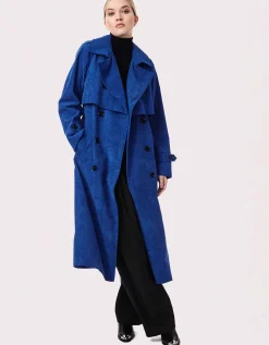Bernardo Fashions Corduroy Long Belted Trench Coat>Women Rain Or Shine