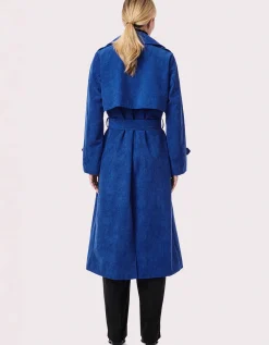 Bernardo Fashions Corduroy Long Belted Trench Coat>Women Rain Or Shine