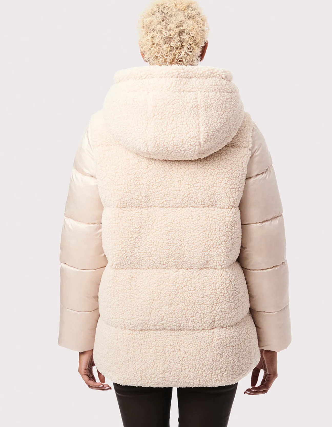 Bernardo Fashions Cozy Combo Vegan Fur Puffer Jacket>Women Jackets