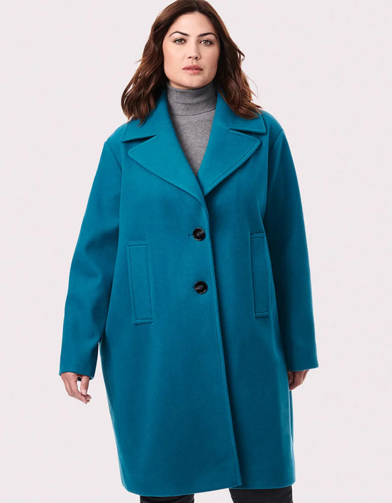 Bernardo Fashions Desk To Dinner Wool Coat - Curve>Women Wool