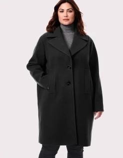 Bernardo Fashions Desk To Dinner Wool Coat - Curve>Women Wool