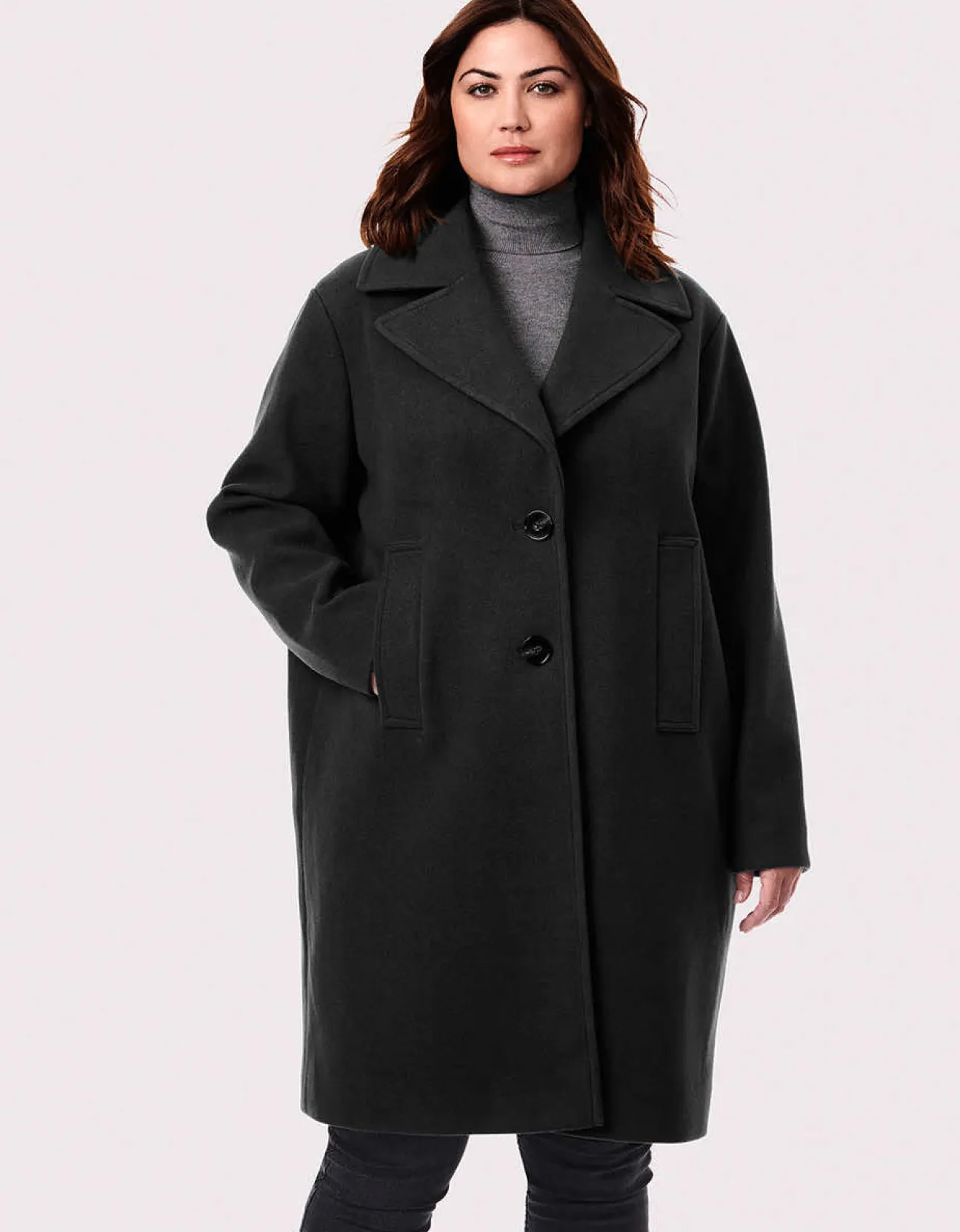 Bernardo Fashions Desk To Dinner Wool Coat - Curve>Women Wool