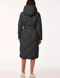 Bernardo Fashions Diamond District Long Belted Puffer Coat>Women Long Coats