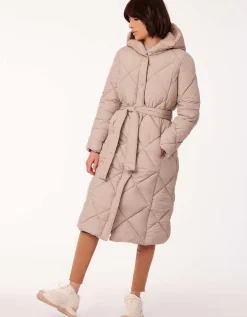 Bernardo Fashions Diamond District Long Belted Puffer Coat>Women Long Coats