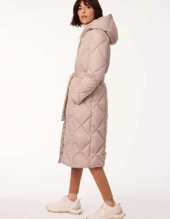 Bernardo Fashions Diamond District Long Belted Puffer Coat>Women Long Coats