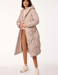 Bernardo Fashions Diamond District Long Belted Puffer Coat>Women Heavy Winter Coats