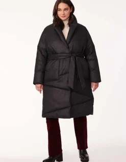 Bernardo Fashions District Drama Long Belted Puffer Coat - Curve>Women Heavy Winter Coats