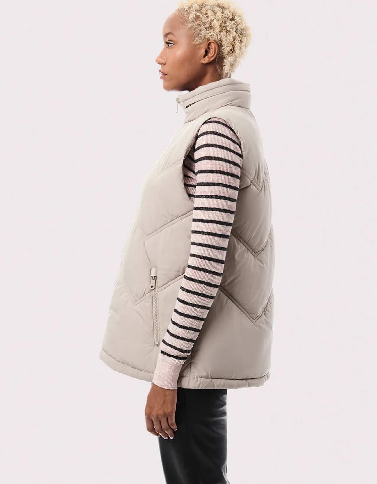 Bernardo Fashions Easy Chevron Puffer Vest>Women Vests