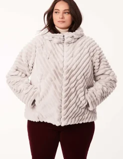 Bernardo Fashions Everyday Luxe Vegan Fur Jacket - Curve>Women Vegan Fur