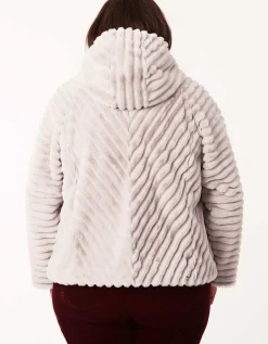 Bernardo Fashions Everyday Luxe Vegan Fur Jacket - Curve>Women Vegan Fur