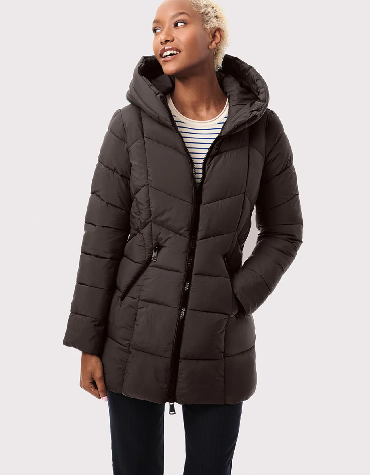 Bernardo Fashions Fab Funnel Quilted Puffer Jacket>Women Jackets