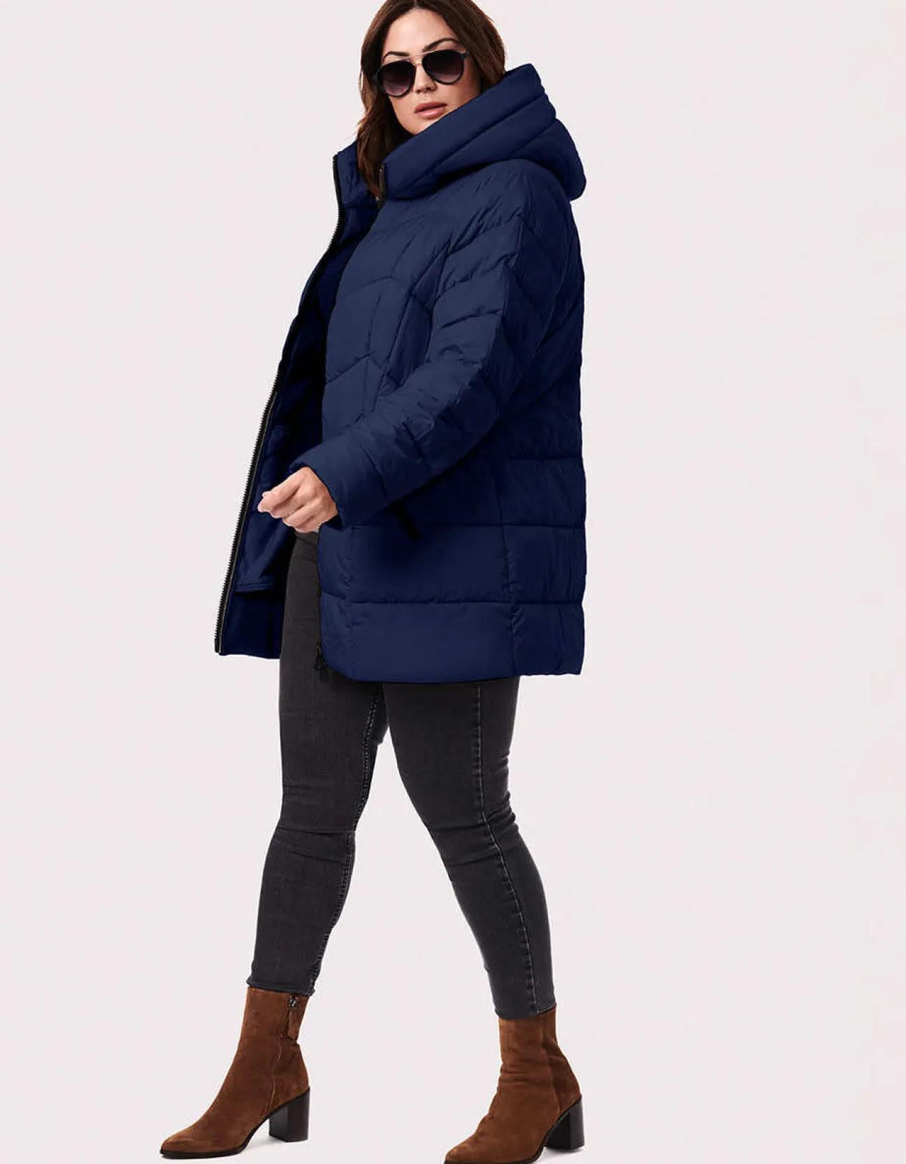 Bernardo Fashions Fab Funnel Quilted Puffer Jacket - Curve>Women Jackets
