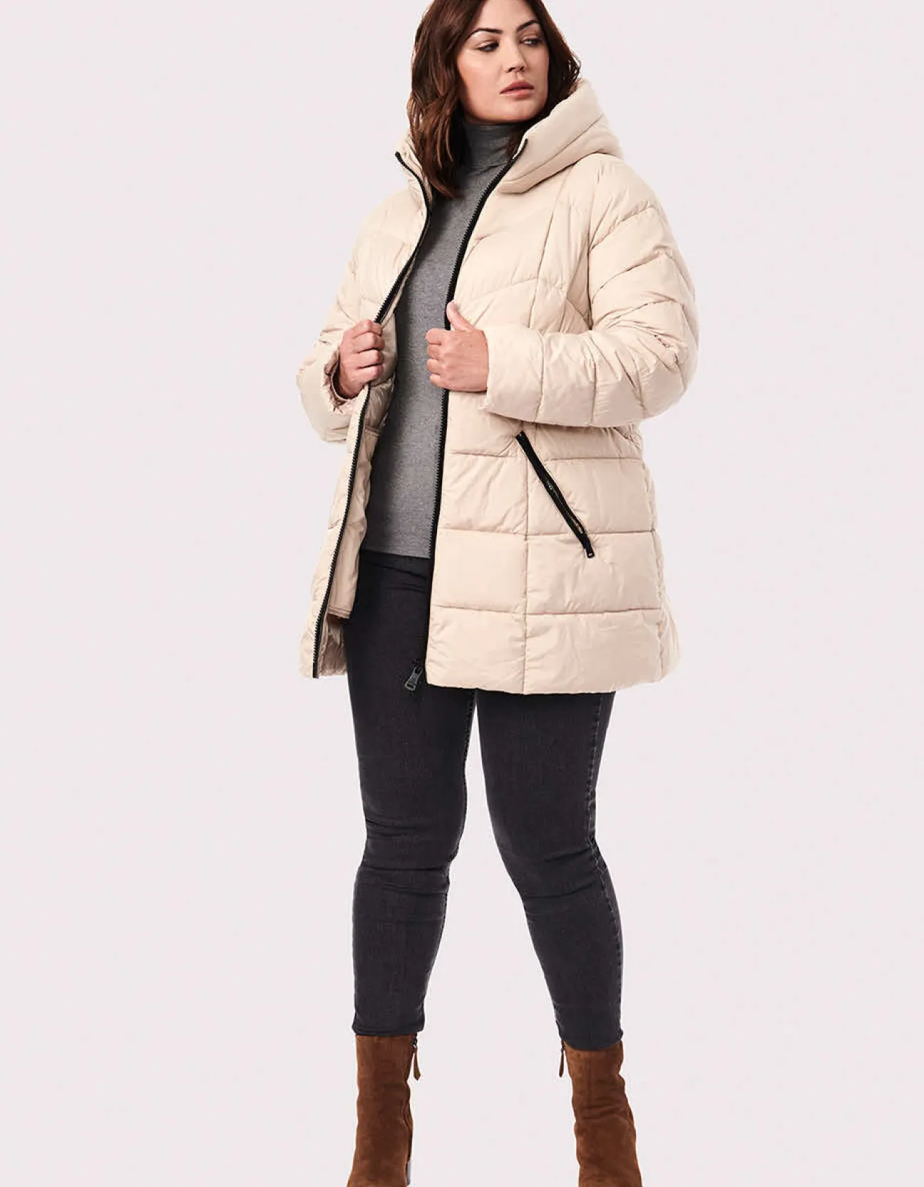 Bernardo Fashions Fab Funnel Quilted Puffer Jacket - Curve>Women Jackets
