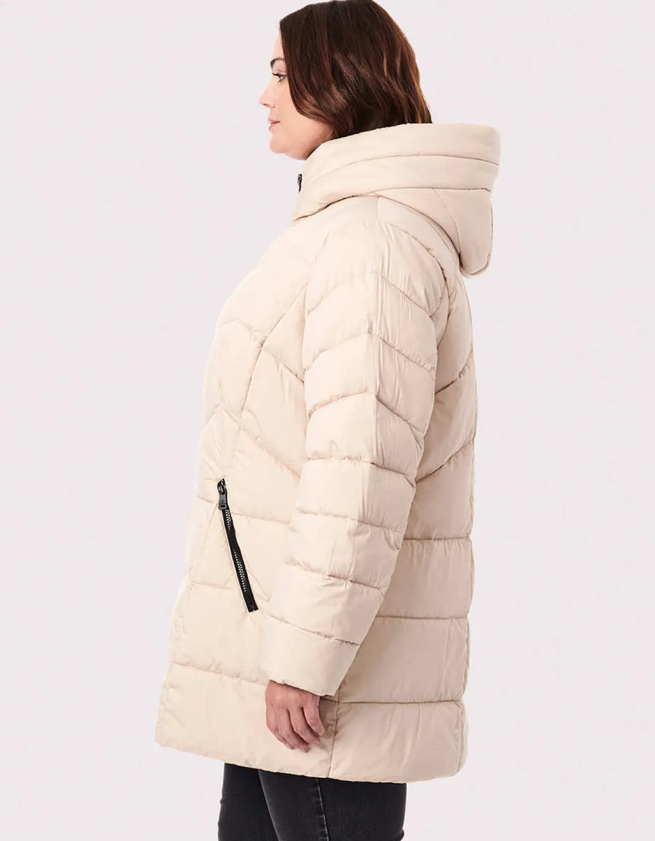 Bernardo Fashions Fab Funnel Quilted Puffer Jacket - Curve>Women Jackets