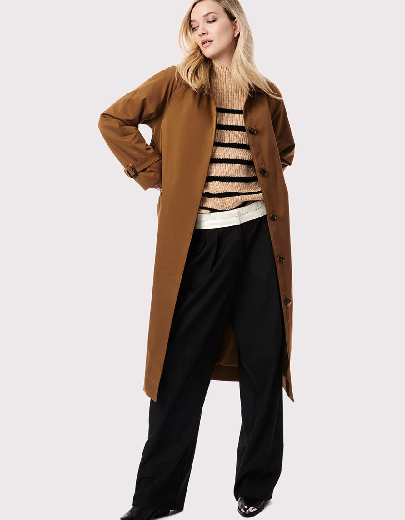 Bernardo Fashions Getaway Belted Long Rain Coat>Women Rain Or Shine