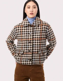 Bernardo Fashions Hayden Houndstooth Wool Jacket>Women Wool