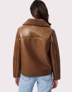 Bernardo Fashions In The Mix Vegan Leather-Fur Jacket>Women Leather