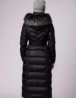 Bernardo Fashions Jetsetter Vegan Fur Trim Long Puffer Coat>Women Long Coats