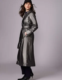 Bernardo Fashions Luxe Belted Long Rain Coat>Women Rain Or Shine