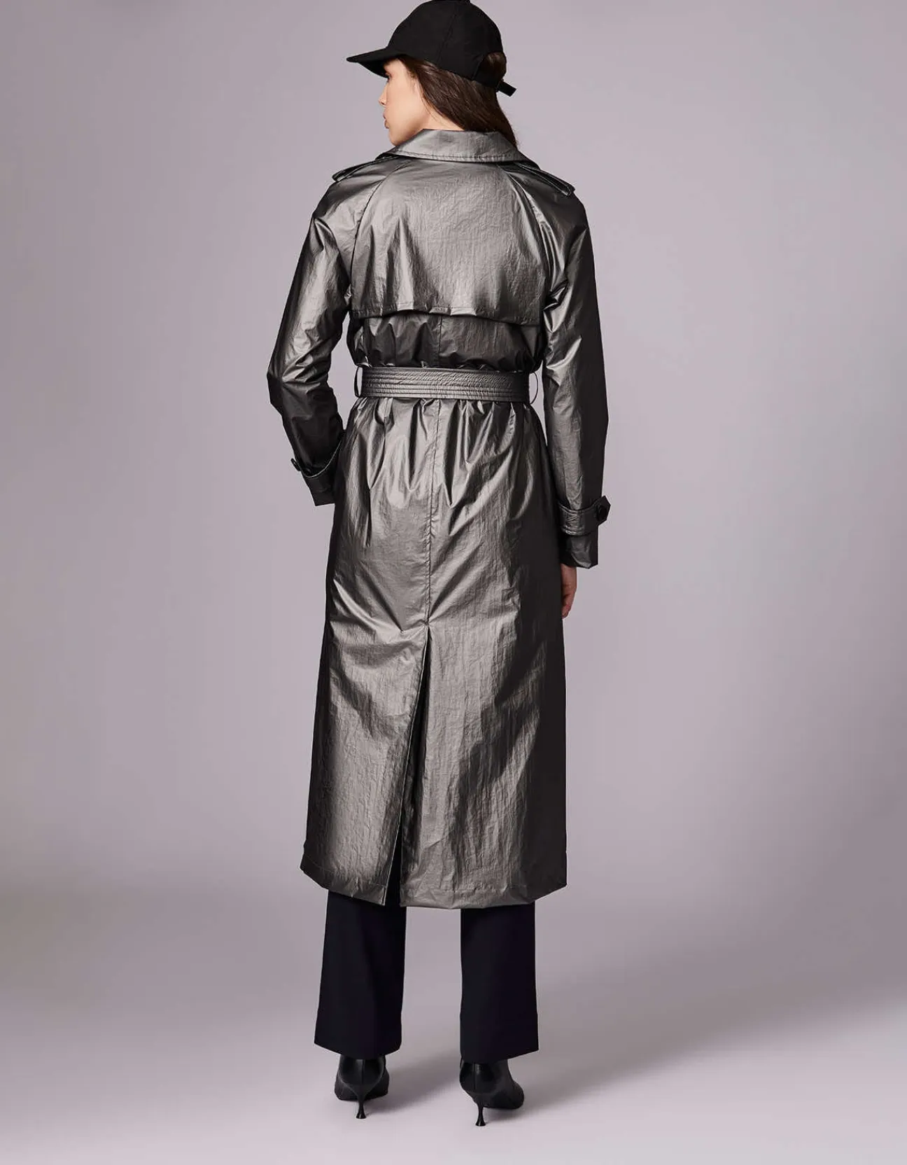 Bernardo Fashions Luxe Belted Long Rain Coat>Women Rain Or Shine