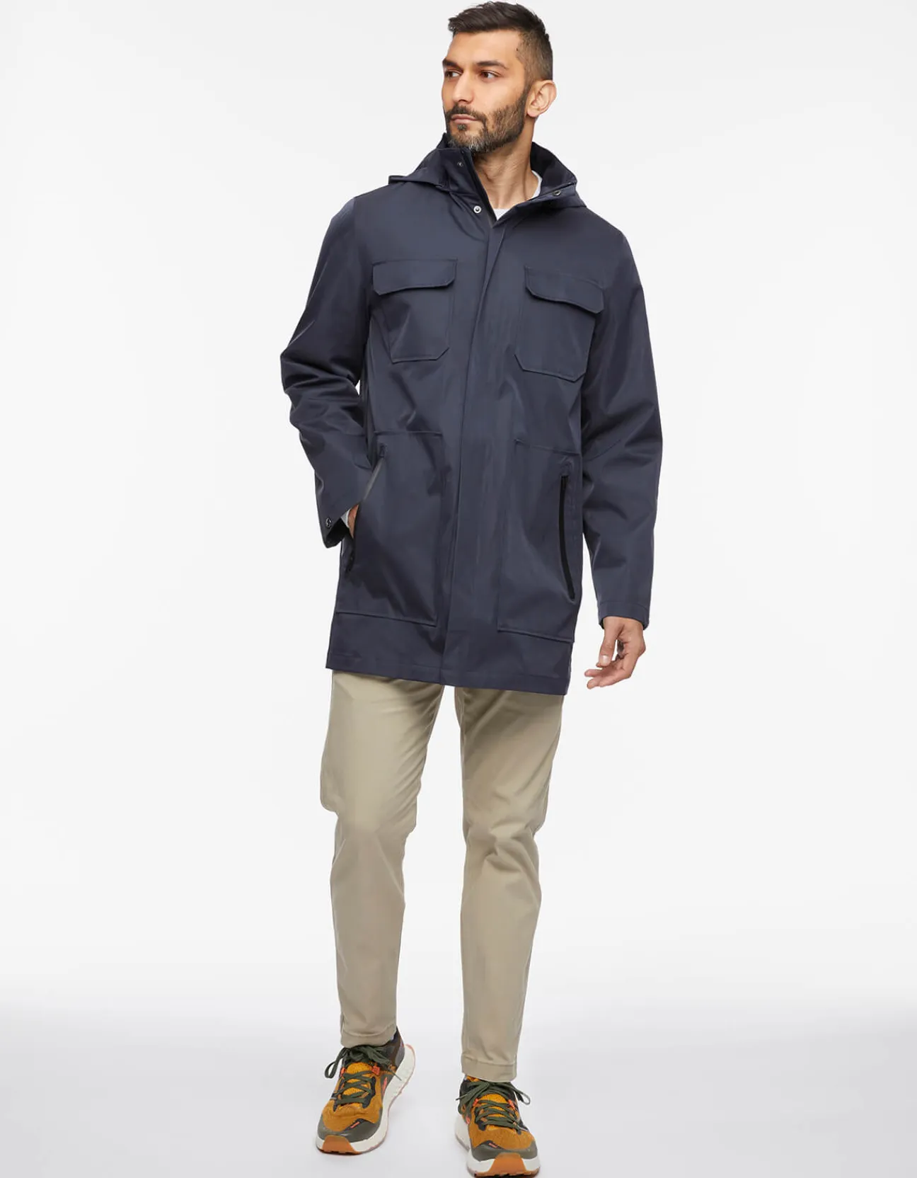 Bernardo Fashions Men'S Getaway Removable Hood Rain Jacket>Men Men