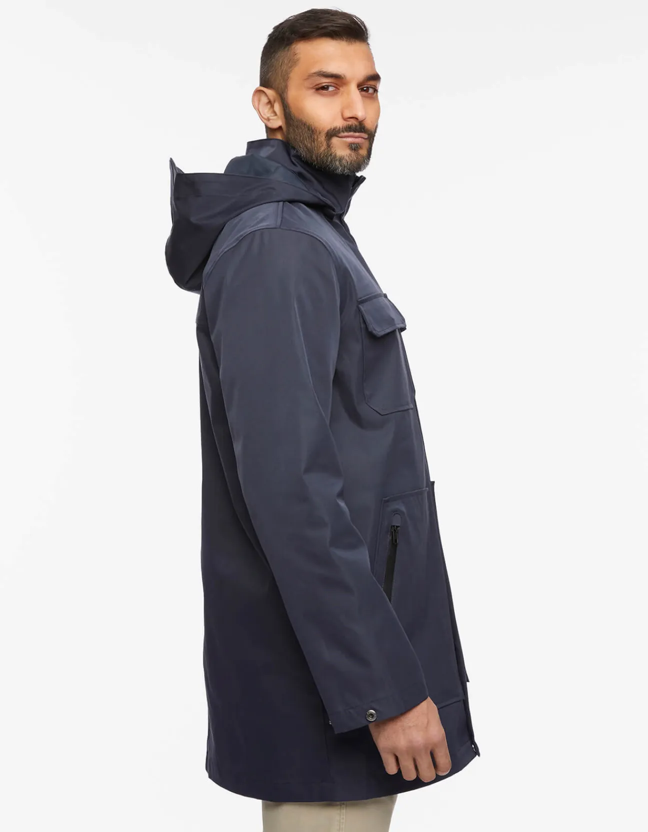 Bernardo Fashions Men'S Getaway Removable Hood Rain Jacket>Men Men