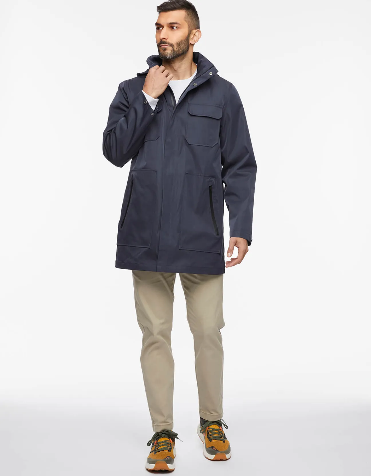 Bernardo Fashions Men'S Getaway Removable Hood Rain Jacket>Men Men