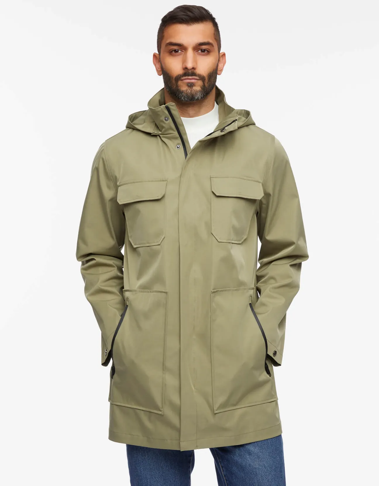 Bernardo Fashions Men'S Getaway Removable Hood Rain Jacket>Men Men