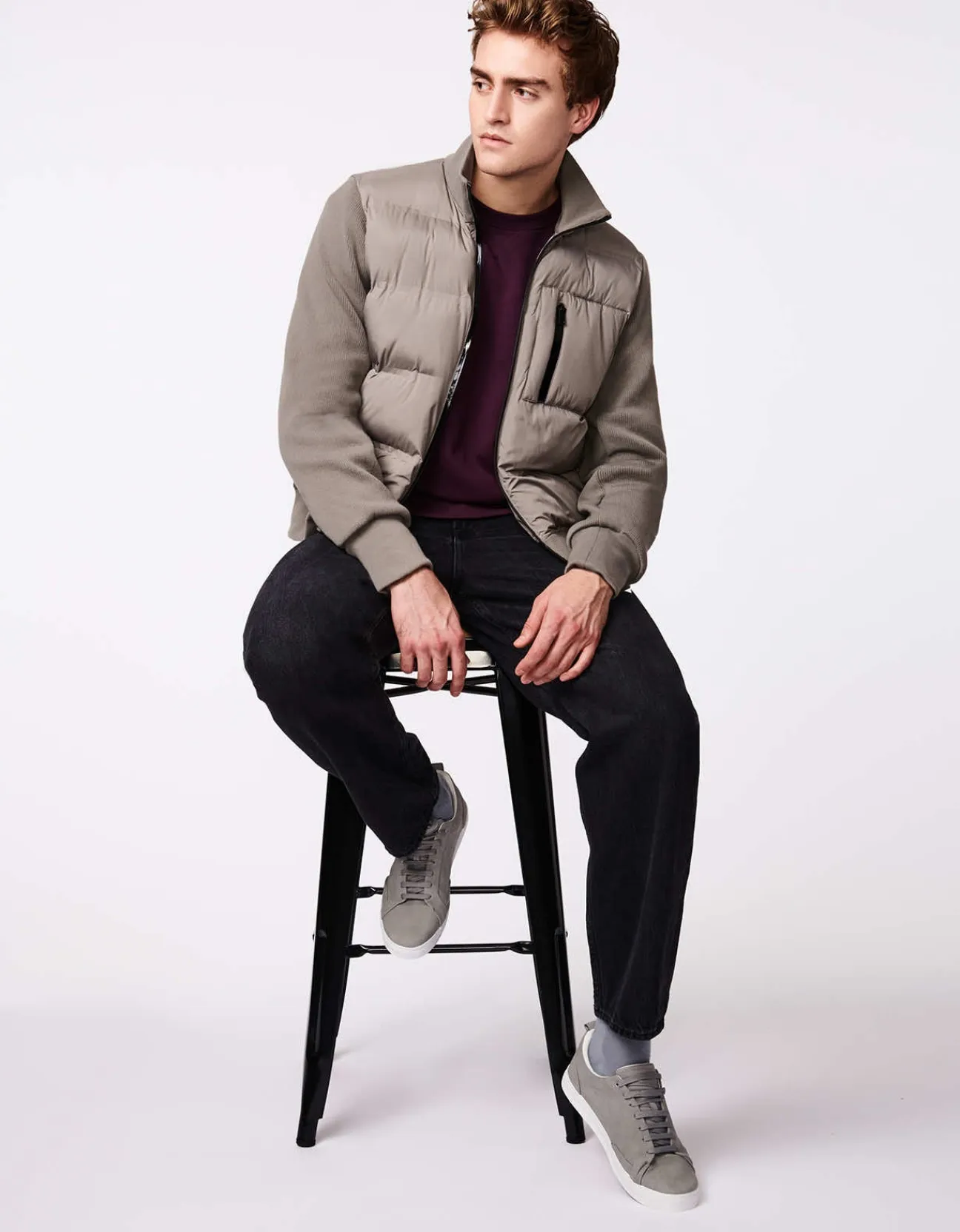 Bernardo Fashions Men'S Knit-Mix Puffer Jacket>Men Men