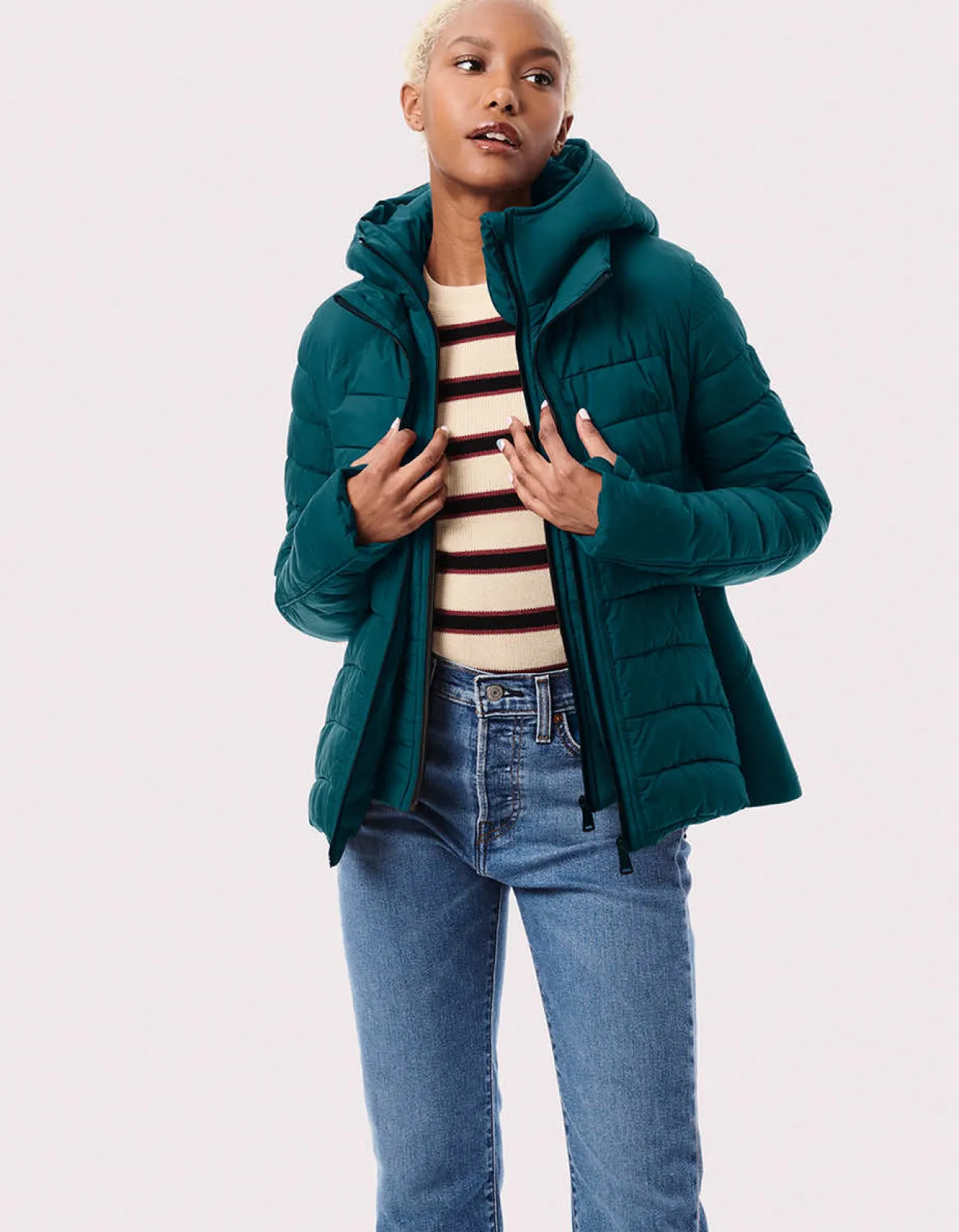 Bernardo Fashions Neo Active Double Up Hooded Puffer>Women Performance