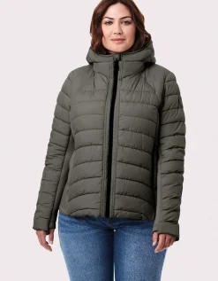 Bernardo Fashions Neo Active Double Up Hooded Puffer - Curve>Women Performance