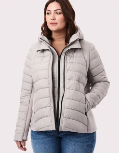 Bernardo Fashions Neo Active Double Up Hooded Puffer - Curve>Women Performance
