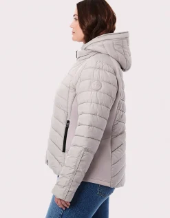 Bernardo Fashions Neo Active Double Up Hooded Puffer - Curve>Women Performance