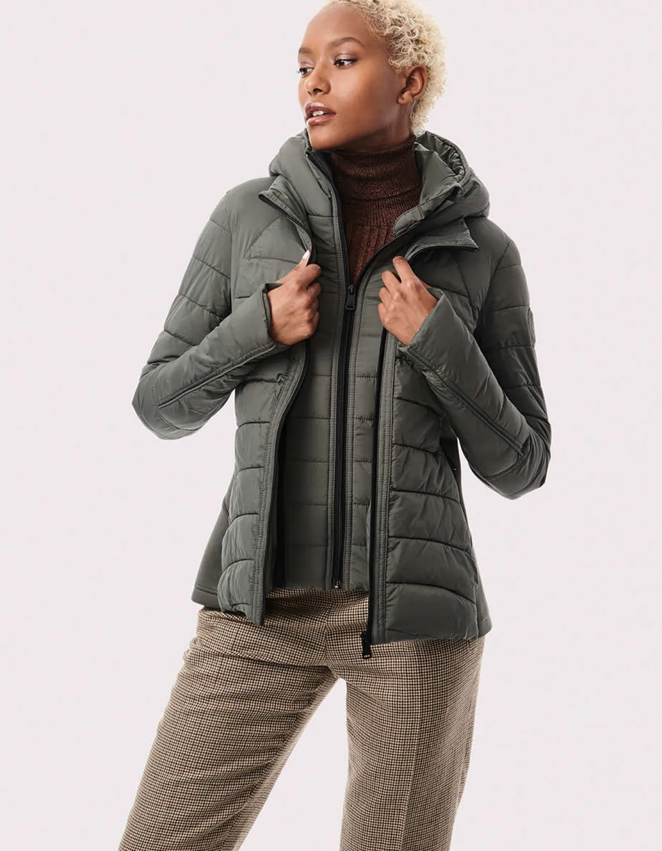 Bernardo Fashions Neo Active Double Up Hooded Puffer>Women Performance