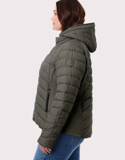 Bernardo Fashions Neo Active Double Up Hooded Puffer - Curve>Women Jackets