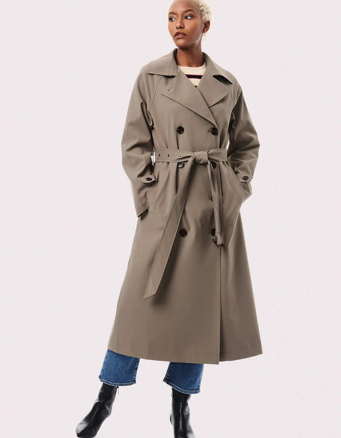 Bernardo Fashions On The Go Belted Trench Rain Coat>Women Rain Or Shine