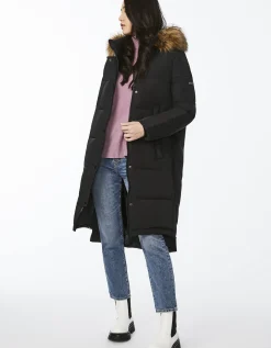 Bernardo Fashions Outdoorsy Wool Combo Puffer Coat>Women Long Coats