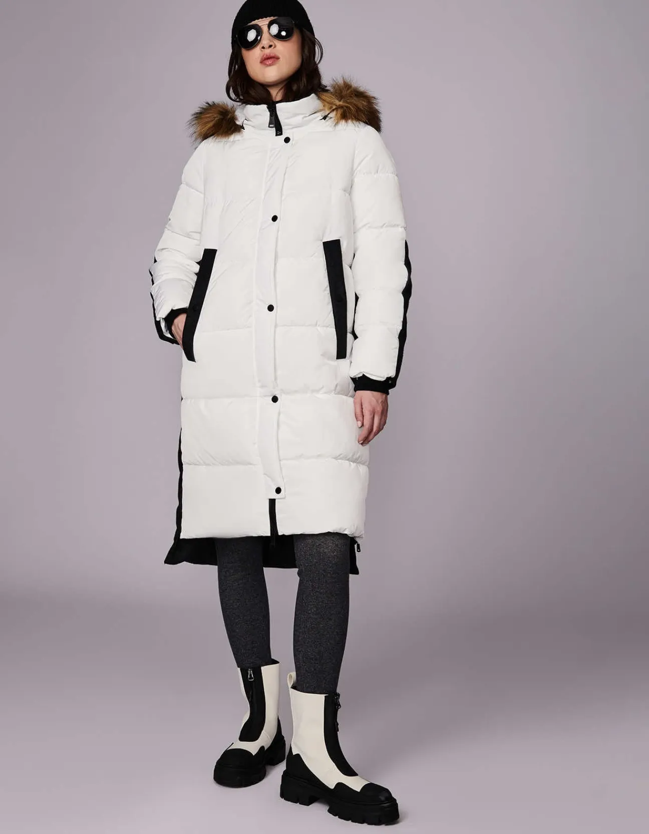 Bernardo Fashions Outdoorsy Wool Combo Puffer Coat>Women Long Coats