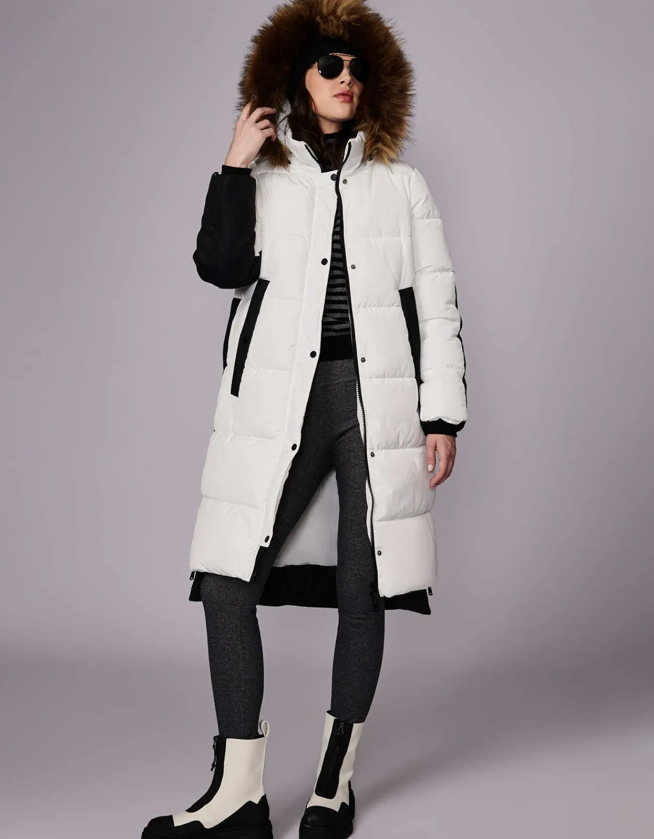 Bernardo Fashions Outdoorsy Wool Combo Puffer Coat>Women Long Coats