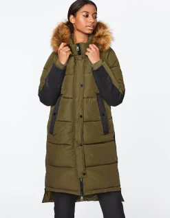 Bernardo Fashions Outdoorsy Wool Combo Puffer Coat>Women Long Coats