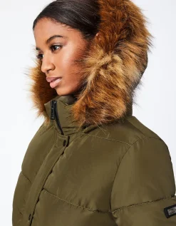 Bernardo Fashions Outdoorsy Wool Combo Puffer Coat>Women Long Coats
