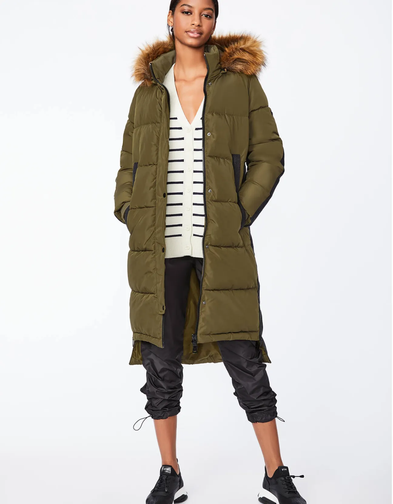 Bernardo Fashions Outdoorsy Wool Combo Puffer Coat>Women Long Coats