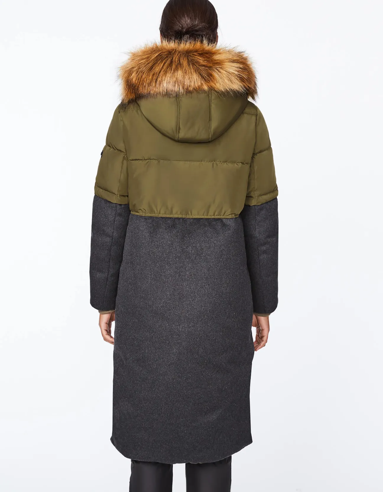 Bernardo Fashions Outdoorsy Wool Combo Puffer Coat>Women Long Coats